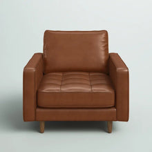 Load image into Gallery viewer, Clark 40.5&quot; W Tufted Genuine Top Grain Leather Armchair