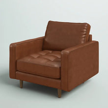 Load image into Gallery viewer, Clark 40.5&quot; W Tufted Genuine Top Grain Leather Armchair