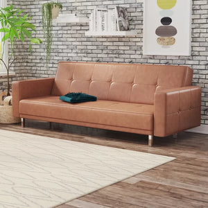 Graham 85.43'' Vegan Leather Sleeper Sofa