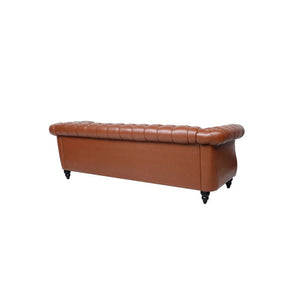 Chesterfield Sofa, Button Tufted , Sectional Sofa PU Upholstered 3 Seater Couch