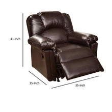 Load image into Gallery viewer, Bonded Leather Rocker/Recliner, Brown