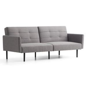 Sofa Bed with Buttonless Tufting and Removable Arms 