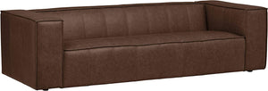 Thomas Genuine Leather Modern Sofa Couch, 101.2"W, Chestnut