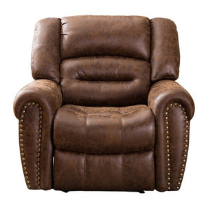 Electric Recliner Chair W/ Breathable Bonded Leather, Classic Single Sofa Home Theater Recliner Seating W/USB Port (Nut Brown)