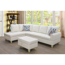 Load image into Gallery viewer, Nina 97&quot; Wide Faux Leather Left Hand Facing Sofa &amp; Chaise with Ottoman