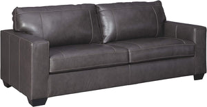 Morelos Contemporary Leather Sofa, Brown, Charcoal, Standard, Sleeper