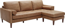 Load image into Gallery viewer, Aiden Mid-Century Modern Leather Sofa Couch, 86.6&quot;W, Cognac