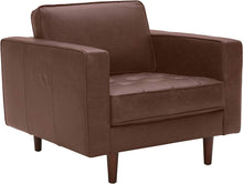 Load image into Gallery viewer, Aiden Mid-Century Modern Leather Sofa Couch, 86.6&quot;W, Cognac