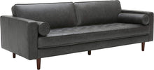 Load image into Gallery viewer, Aiden Mid-Century Modern Leather Sofa Couch, 86.6&quot;W, Cognac