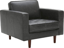 Load image into Gallery viewer, Aiden Mid-Century Modern Leather Sofa Couch, 86.6&quot;W, Cognac