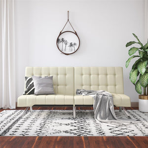 River Street Designs Emily Convertible Tufted Futon Sofa 