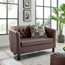 Load image into Gallery viewer, Franchette 49&#39;&#39; Vegan Leather Loveseat