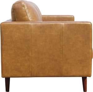 Revolve Modern Leather Sofa Couch, 80"W, Caramel