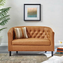 Load image into Gallery viewer, Franchette 49&#39;&#39; Vegan Leather Loveseat