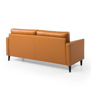 Desert Fields Benton Sofa, Cognac Faux Leather