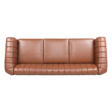 Load image into Gallery viewer, 84&#39;&#39; Black PU Rolled Arm Chesterfield Three Seater Sofa -  Black or Brown