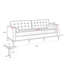 Load image into Gallery viewer, Sofa Loveseat genuine leather Living Room Metal foot