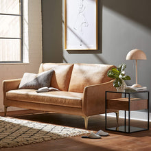 Load image into Gallery viewer, Rivet Alonzo Contemporary Leather Sofa Couch, 80.3&quot;W, Cognac