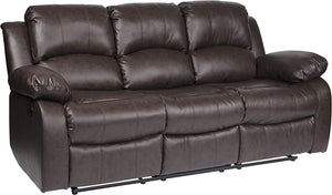 Baluze Double Reclining Sofa, Black, Brown