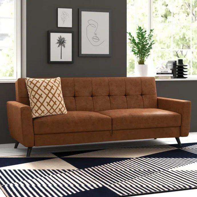 Giblin 81'' Vegan Leather Sleeper Sofa