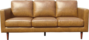 Revolve Modern Leather Sofa Couch, 80"W, Caramel