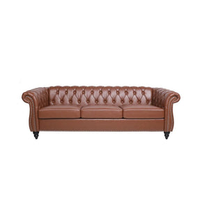 Chesterfield Sofa, Button Tufted , Sectional Sofa PU Upholstered 3 Seater Couch