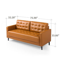 Load image into Gallery viewer, Desert Fields Benton Sofa, Cognac Faux Leather