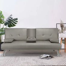 Load image into Gallery viewer, Aml 66.2&#39;&#39; Vegan Leather Sleeper Sofa