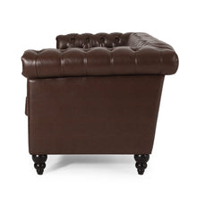 Load image into Gallery viewer, Tufted Chesterfield Faux Leather 3 Seater Sofa