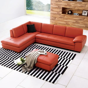 Sanara 123" Wide Genuine Leather Sofa & Chaise