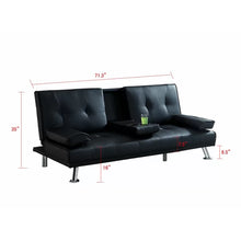 Load image into Gallery viewer, Guiterrez 71.3&#39;&#39; Vegan Leather Sleeper Sofa