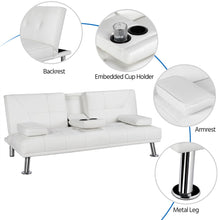 Load image into Gallery viewer, Easyfashion Sofa, White Faux Leather