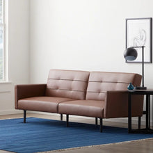 Load image into Gallery viewer, Lucid Comfort 74&#39;&#39; Vegan Leather Sleeper Sofa