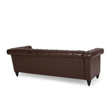 Load image into Gallery viewer, Tufted Chesterfield Faux Leather 3 Seater Sofa