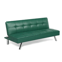 Load image into Gallery viewer, Serta Marilyn 66.1&#39;&#39; Faux Leather Armless Tufted Convertible Sleeper Futon Sofa