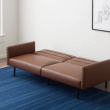 Load image into Gallery viewer, Lucid Comfort 74&#39;&#39; Vegan Leather Sleeper Sofa