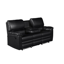 Load image into Gallery viewer, Relax-A-Lounger Clifton Reclining Sofa, Black Faux Leather