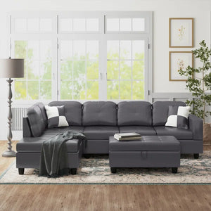 Gafnit 3 - Piece Vegan Leather Chaise Sectional