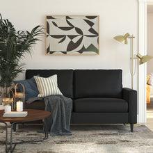 Load image into Gallery viewer, Queer Eye Wainwright Modern Sofa, Small Space Living Room Furniture, Black Faux Leather