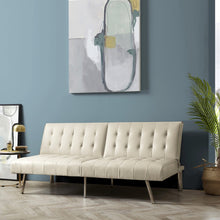 Load image into Gallery viewer, Futon Sofa by Naomi Home - Color: Espresso, Material: Faux Leather