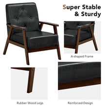 Load image into Gallery viewer, Classic Accent Chair PU Leather Armchair W/Rubber Wood Legs &amp; Button Tufted Back 