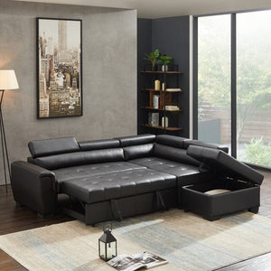 PU Leather Sofa Sectional Sofa Bed for Living Room Sleeper Sofa Set Modern