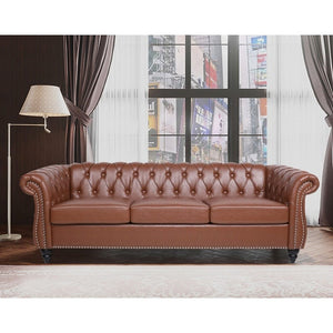 Chesterfield Sofa, Button Tufted , Sectional Sofa PU Upholstered 3 Seater Couch