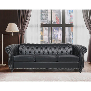 Chesterfield Sofa, Button Tufted , Sectional Sofa PU Upholstered 3 Seater Couch