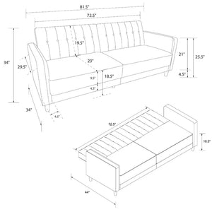 Seylow 81.5'' Vegan Leather Sleeper Sofa