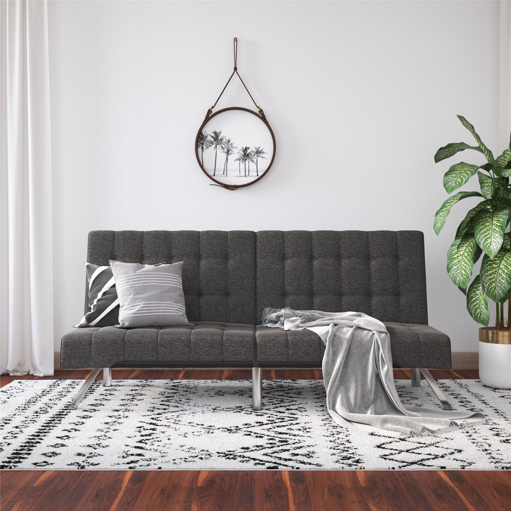 River Street Designs Emily Convertible Tufted Futon Sofa 