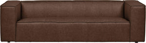 Thomas Genuine Leather Modern Sofa Couch, 101.2"W, Chestnut