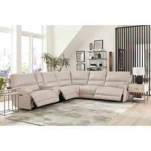 127" Wide Leather Match Symmetrical Modular Corner Sectional