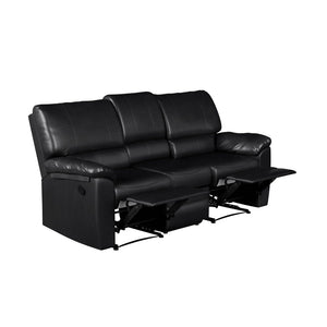 Relax-A-Lounger Clifton Reclining Sofa, Black Faux Leather