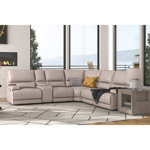 127" Wide Leather Match Symmetrical Modular Corner Sectional